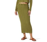 The Drop Gonna Midi da Donna Makayla, all'Uncinetto, Verde Oliva, XL