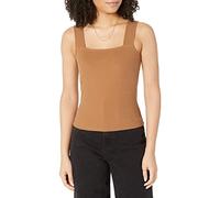 The Drop Jody, Canotta A Maglia Attillata A Costine con Scollatura Quadrata Cami-Shirt, Tostato, XS