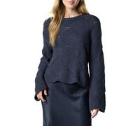 The Drop Katia Basket Weave Cropped Sweater Maglione, Blu Marino, L