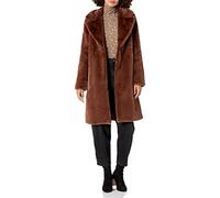 The Drop Kiara, Cappotto Lungo e Morbido in Finta Pelliccia da Donna, Cioccolato, XL