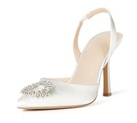 The Drop Klara Scarpe da donna a punta, raso bianco, 36.5 EU
