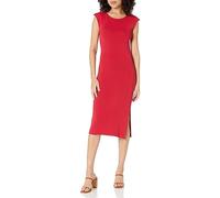 The Drop Laila Vestito Midi con Spalline Rinforzate e Retro Incrociato da Donna, Rosso Fiamma, S