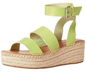 The Drop Listilla Espadrillas Con Plateau E Cinturino Alla Caviglia da Donna, Lime, 40.5