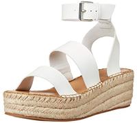 The Drop Listilla Espadrillas Sandalo con zeppa da Donna, Bianco, 39 EU