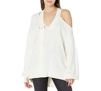 The Drop @lucyswhims Maglione Morbido con Scollo a V da Donna, Bianco Whisper, XXL Plus