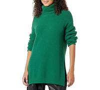 The Drop Maglione a Collo Alto Grayson, Spalla a Goccia, Ultra Morbido da Donna, Verde Malachite, XS