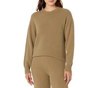 The Drop, maglione a girocollo da donna Carter, ultra morbido, stile basico, verde oliva, XXS