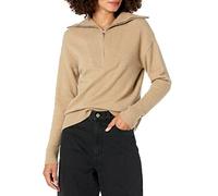 The Drop - Maglione Kai con mezza zip, da donna, hummus, XXXL, taglie forti