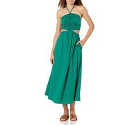 The Drop, maxi abito da donna Brinda, in cotone, con scollo all’americana e ritagli, verde oltremare, L
