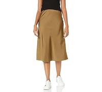 The Drop Maya, Gonna Sottoveste, Effetto Seta da Donna, Oliva scuro, XL