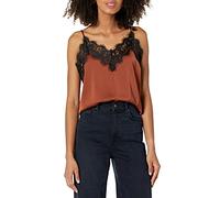 The Drop Natalie Top con scollo a V, con bordo in pizzo da Donna, Conchiglia di tartaruga, XXS