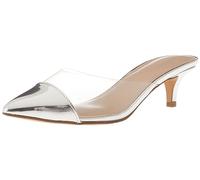 The Drop Paulina Pointed Toe Two-tone Mule da Donna, Argento Trasparente, 39.5
