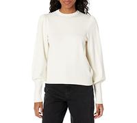The Drop Vivienne, Maglia Girocollo con Maniche a Palloncino e Spalline Imbottite da Donna, Whisper Bianco, XXS