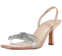 The Drop Women's Sandali Slingback con Tacco e Fiocco Kate, Marrone chiaro/Trasparente, 39.5
