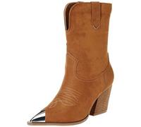 The Drop Women's Stivali da Cowboy con Tacco Sandra, Marrone Cognac, 39