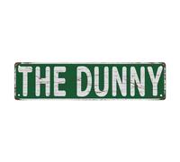 The Dunny, targa in metallo vintage per casa all'aperto cartello stradale per casa, bar, cucina, 10 x 40 cm