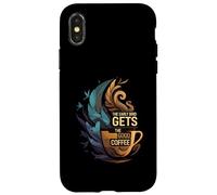 The Early Bird Gets The Good Coffee Lover Design Custodia per iPhone X/XS