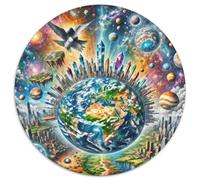 The Earth 1000 Pezzi Puzzle Giochi Di Puzzle Planet Puzzle Circolare Puzzle Classico Puzzle Arte Gioco Di Sfida Creativa Unica 1000pcs (67.5x67.5cm)