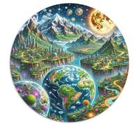 The Earth 1000 Pezzi Puzzle Giochi Di Puzzle Planet Puzzle Circolare Puzzle Classico Puzzle Creativo Giocattolo Antistress Giochi Regali Unici 1000pcs (67.5x67.5cm)