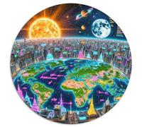 The Earth 1000 Pezzi Puzzle Giochi Di Puzzle Planet Puzzle Circolare Puzzle Classico Puzzle Creativo Giocattolo Antistress Giochi Regali Unici 1000pcs (67.5x67.5cm)