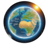 The Earth 1000 Pezzi Puzzle Giochi Di Puzzle Planet Puzzle Rotondo Puzzle Classico Puzzle Creativo Giocattolo Antistress Giochi Regali Unici 1000pcs (67.5x67.5cm)