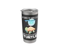 The Earth Is Flat Citazione Cute Turtle Funny Flat Earth Bicchiere termico in acciaio inox doppia parete
