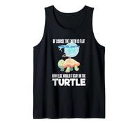 The Earth Is Flat Citazione Cute Turtle Funny Flat Earth Canotta