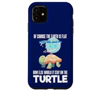 The Earth Is Flat Citazione Cute Turtle Funny Flat Earth Custodia per iPhone 11