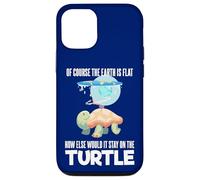 The Earth Is Flat Citazione Cute Turtle Funny Flat Earth Custodia per iPhone 12/12 Pro