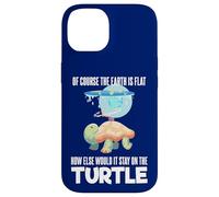 The Earth Is Flat Citazione Cute Turtle Funny Flat Earth Custodia per iPhone 14