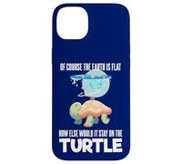 The Earth Is Flat Citazione Cute Turtle Funny Flat Earth Custodia per iPhone 14 Plus
