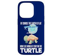 The Earth Is Flat Citazione Cute Turtle Funny Flat Earth Custodia per iPhone 14 Pro