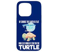 The Earth Is Flat Citazione Cute Turtle Funny Flat Earth Custodia per iPhone 15 Pro