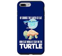 The Earth Is Flat Citazione Cute Turtle Funny Flat Earth Custodia per iPhone 7 Plus/8 Plus