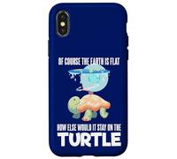The Earth Is Flat Citazione Cute Turtle Funny Flat Earth Custodia per iPhone X/XS
