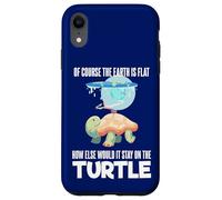 The Earth Is Flat Citazione Cute Turtle Funny Flat Earth Custodia per iPhone XR