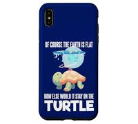 The Earth Is Flat Citazione Cute Turtle Funny Flat Earth Custodia per iPhone XS Max