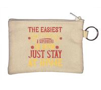 The Easiest Way to Become a Superhero is Now! Just Stay at Home Portachiavi Portamonete Beige, Beige, Taglia unica