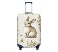 The Easter Bunny and Flowers - Copertura elastica da viaggio per valigia, con stampa, antigraffio, Nero , S
