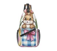 The Easter Bunny e fiori primaverili borsa a tracolla borsa da viaggio petto zaino fionda per uomo escursionismo Daypack