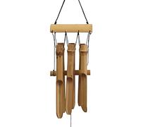 The Eco Shop - Campana a vento in bambù per esterni, 6 piccoli tubi in bambù per interni o esterni, suono naturale lenitivo fatto a mano, 71,1 cm
