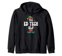 The Ed Tech Elf Funny Christmas Matching Group Felpa con Cappuccio