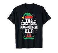 The Educational Diagnostician Elf Funny Christmas Matching Maglietta