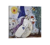 The Eiffel Tower by Marc Posters Chagall Stampe poster su tela da parete dipinti ad olio Deco incorniciato 30,5 x 30,5 cm