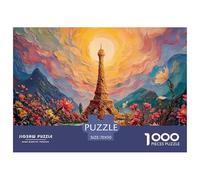 The Eiffel Tower Surrounded by Mountains 1000 Pezzi Cartoncino Premium Puzzle Urban Landmark Sfida Unica Gioco Creativo Puzzle Decorazioni Per La Casa 70x50cm/1000pcs