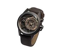 The Electricianz Brown Z - Orologio da uomo con quadrante luminoso a LED, design svizzero, modulo elettrico unico, cassa in acciaio inossidabile da 1,8 cm, cinturino in pelle marrone, Marrone