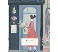The Elegant Flower Shop Notebook: Its delightful cover captures the serene beauty of fresh blooms displayed in a quaint shop window.