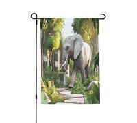 The Elephant in Utopia Spring Garden Flag - Bandiere vivaci da cortile per esterni, decorazione perfetta per esterni primaverili e decorazioni per il cortile di Pasqua