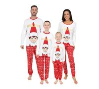 The Elf on the Shelf Pigiama natalizio abbinato per la famiglia, per ragazzi, ragazze, uomini, donne, bambini, pigiama natalizio, bianco, 6-7 Anni