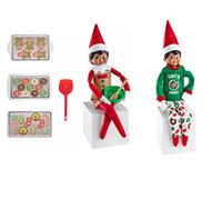 The Elf on the Shelf PJ and Baker - Set da 8 pezzi con spatola, grembiule, ciotola, vassoio per biscotti e ciambella